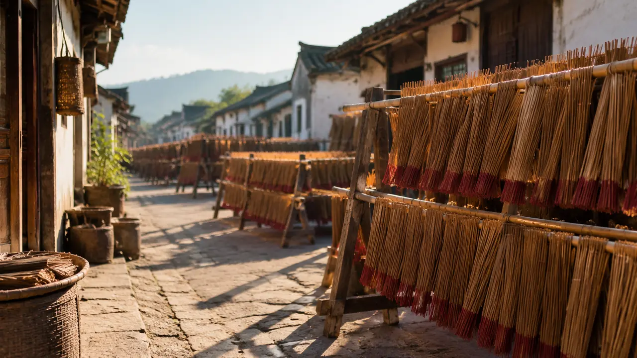 Illustrated map of Fujian, Guangdong and Hainan marking incense, wooden bead and agarwood clusters